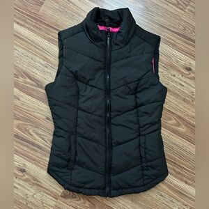 Aeropostale Black Vest with Vibrant Pink Lining
